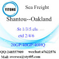 Mar de puerto de Shantou flete a Oakland